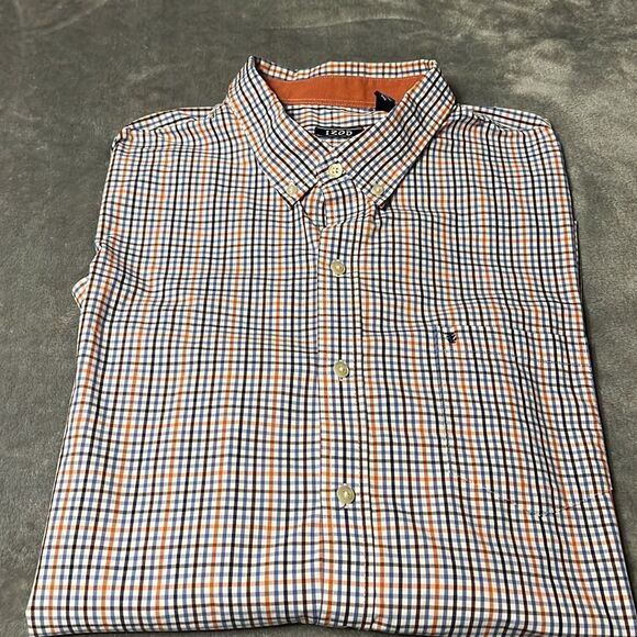 Izod Men’s Checkered Long Sleeve Shirt - Picture 1 of 7